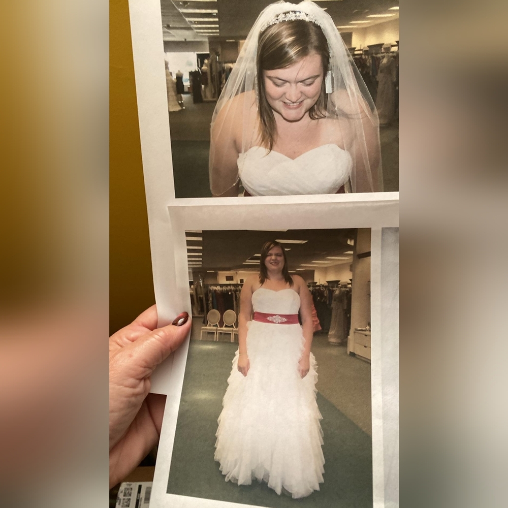 White Wedding Dress and Veil - Picture 3 of 6